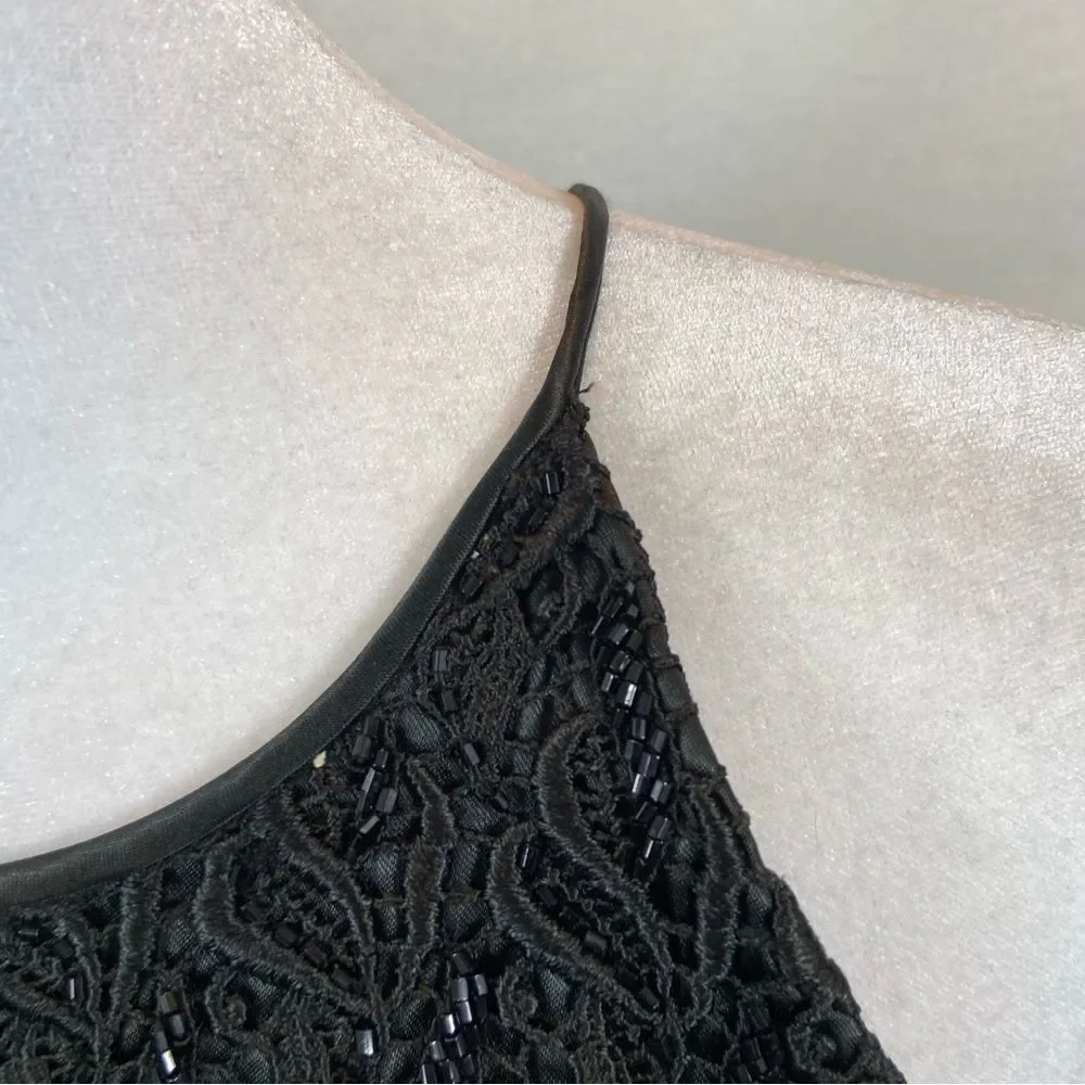 Carmen Marc Valvo Brand‎ Black Beaded Formal Top Size 10 - Picture 10 of 13